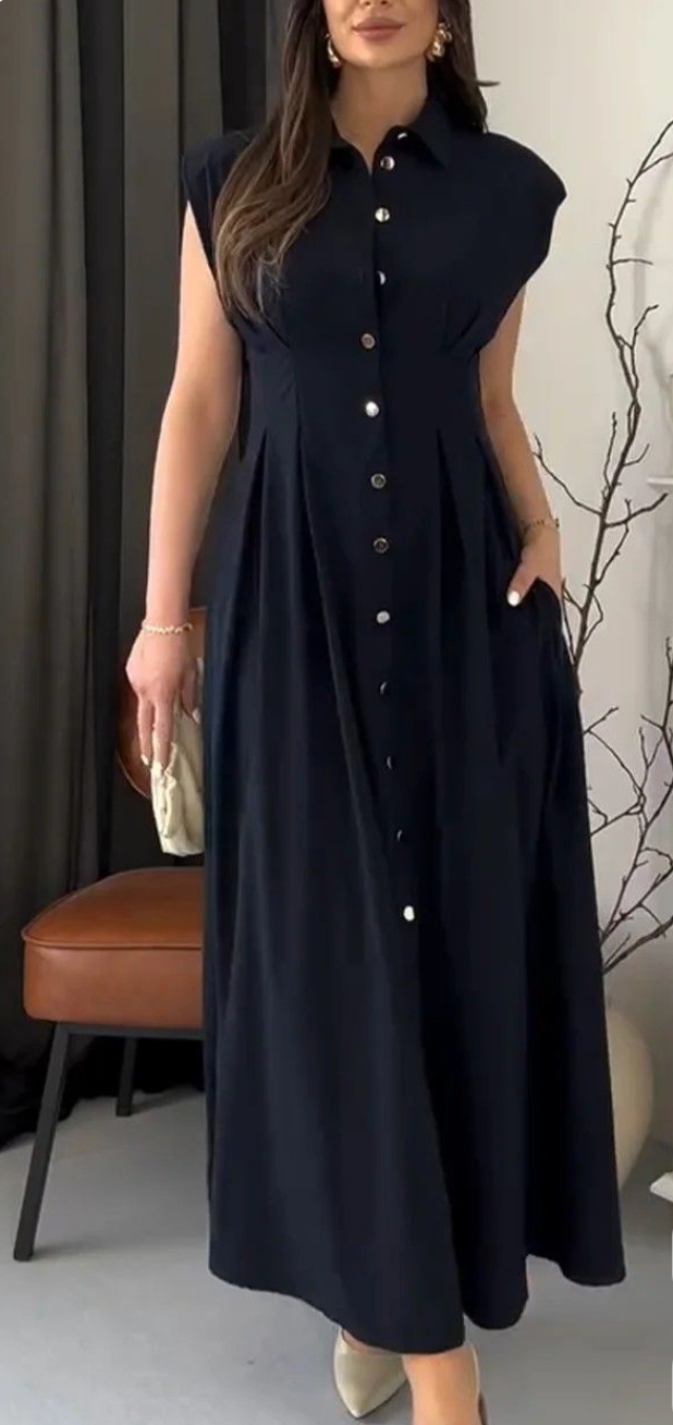 Robe Longue Élégance Boutonnée