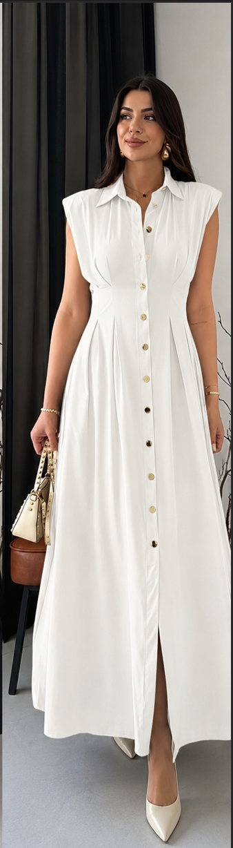 Robe Longue Élégance Boutonnée