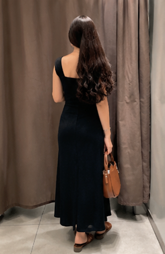 Robe Longue Noire Boutonnée