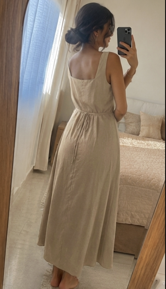 Robe Longue Noire Boutonnée
