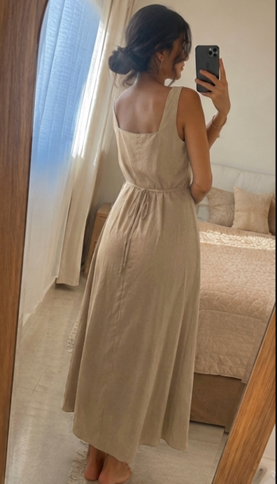 Robe Longue Noire Boutonnée