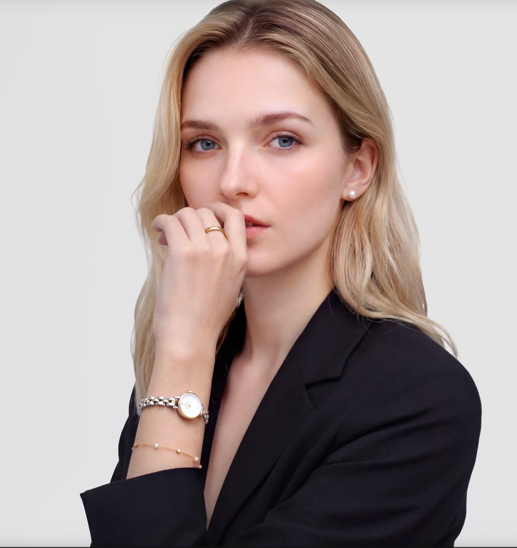 Petite Mini Arch 3-Link Two Tone Gold