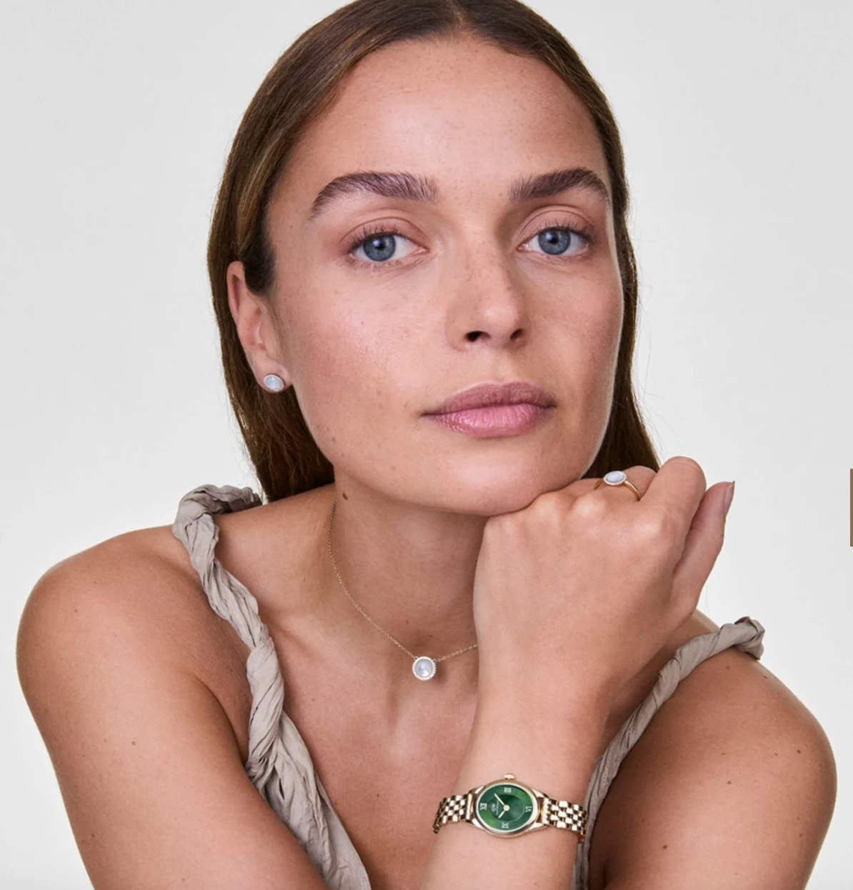 Ophelia Mini Emerald Gold