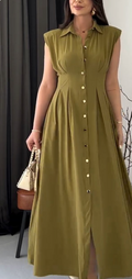 Robe Longue Élégance Boutonnée