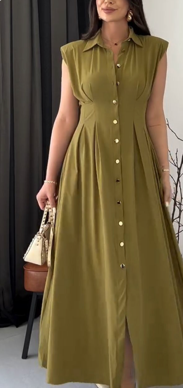 Robe Longue Élégance Boutonnée