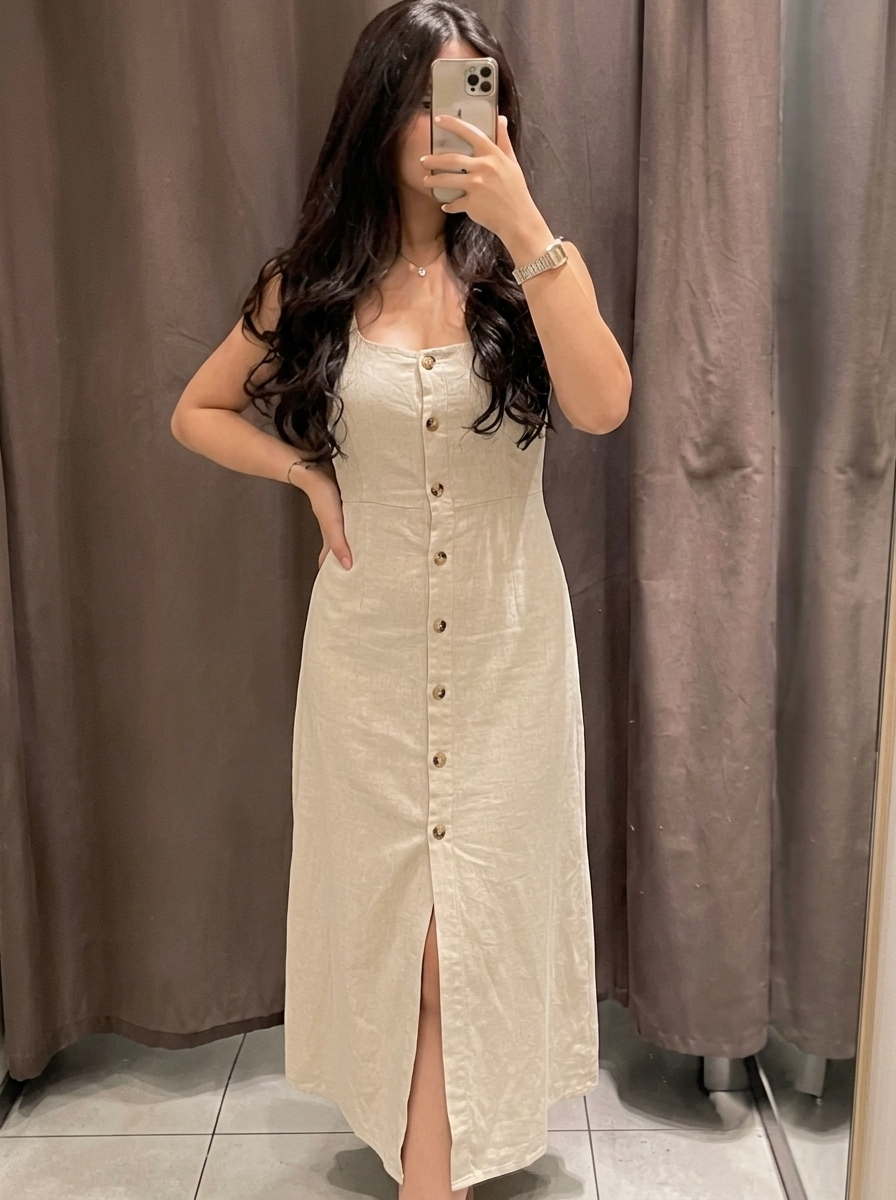 Robe Longue Noire Boutonnée